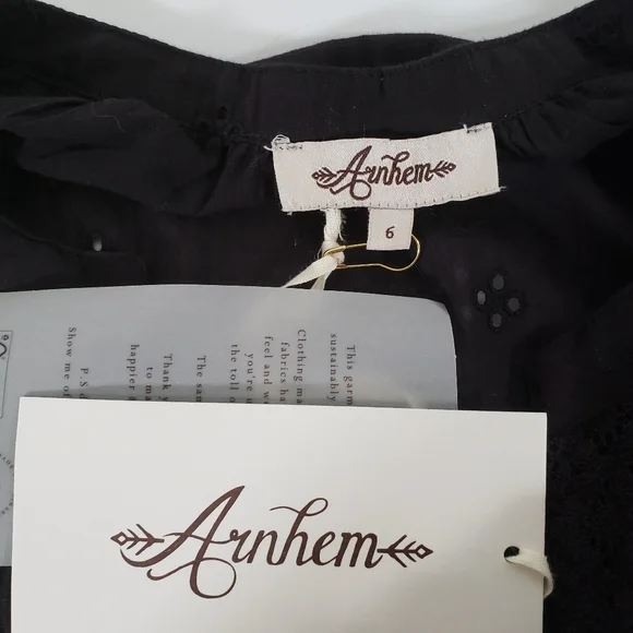 Arnhem Boho Western Prairie Blouse Midnight Black - Picture 12 of 17